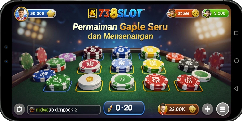 Screenshot gameplay 738SLOT yang menunjukkan aksi seru Gaple.