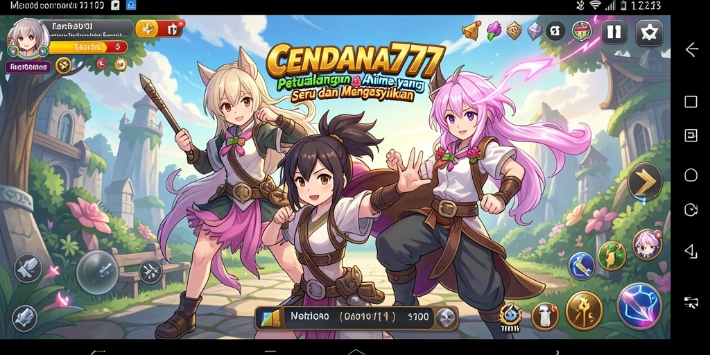 Gambar menampilkan karakter anime yang penuh warna dalam aksi