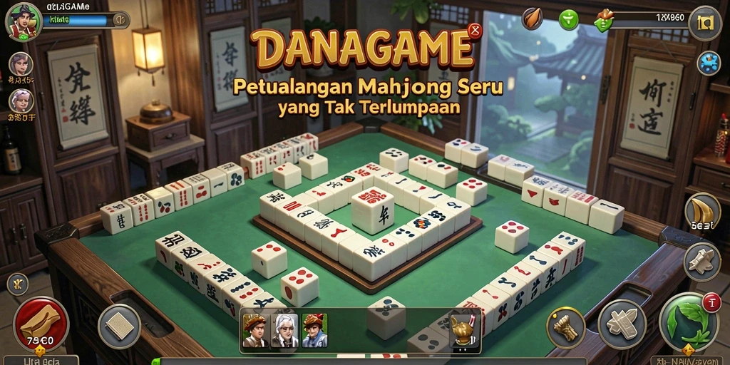 Tangkapan layar gameplay <strong>DANAGAME</strong> menunjukkan tantangan Mahjong yang menarik.