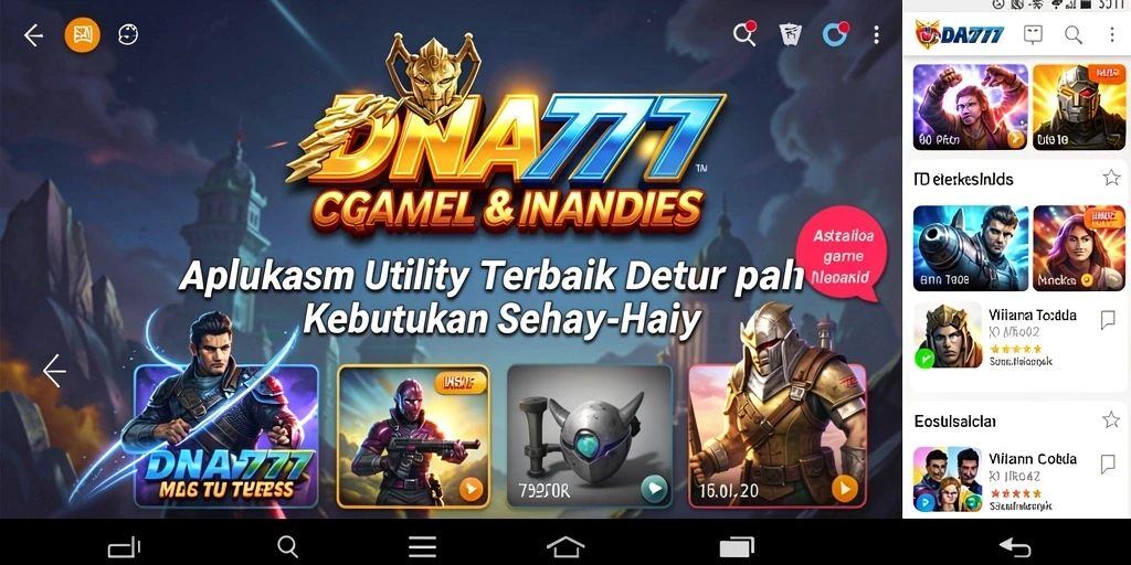 Tampilan antarmuka aplikasi DNA777 yang intuitif dan modern.