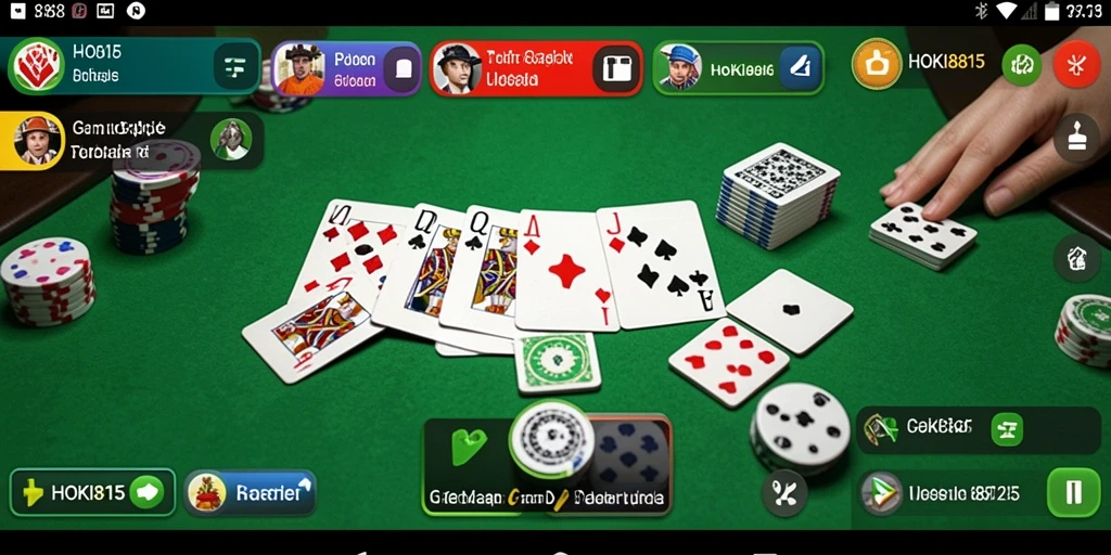 Screenshot HOKI8815 menampilkan gameplay seru di Gaple.