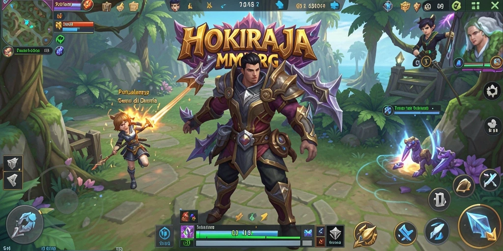 Gameplay seru di dunia fantasi HOKIRAJA yang penuh petualangan.