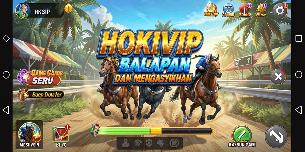 Screenshot gameplay HOKIVIP menampilkan balapan yang intens dan mendebarkan.