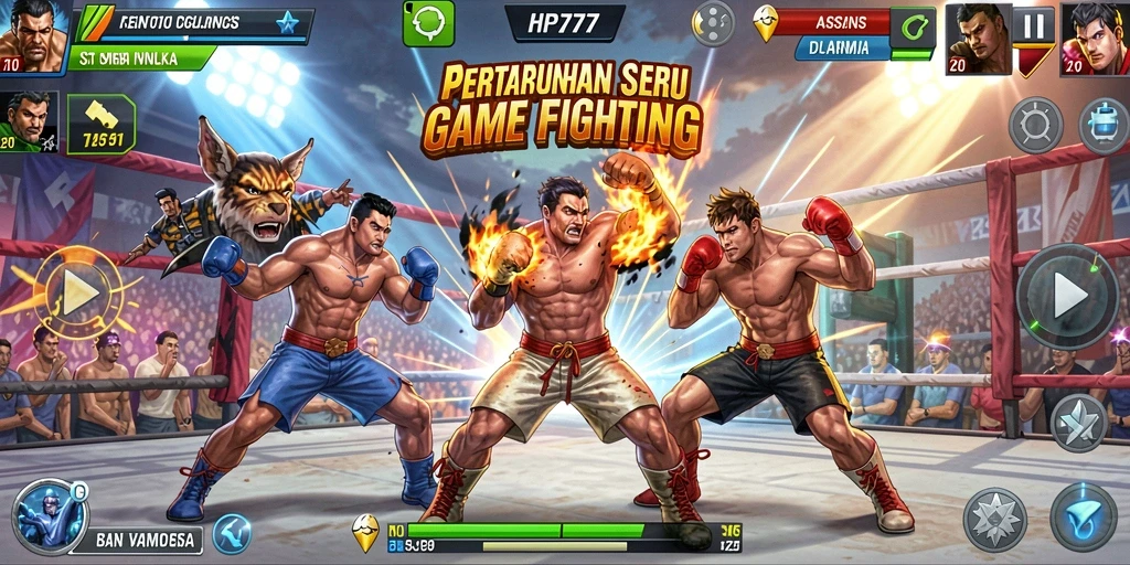 Gameplay seru dengan pertarungan karakter yang menegangkan.