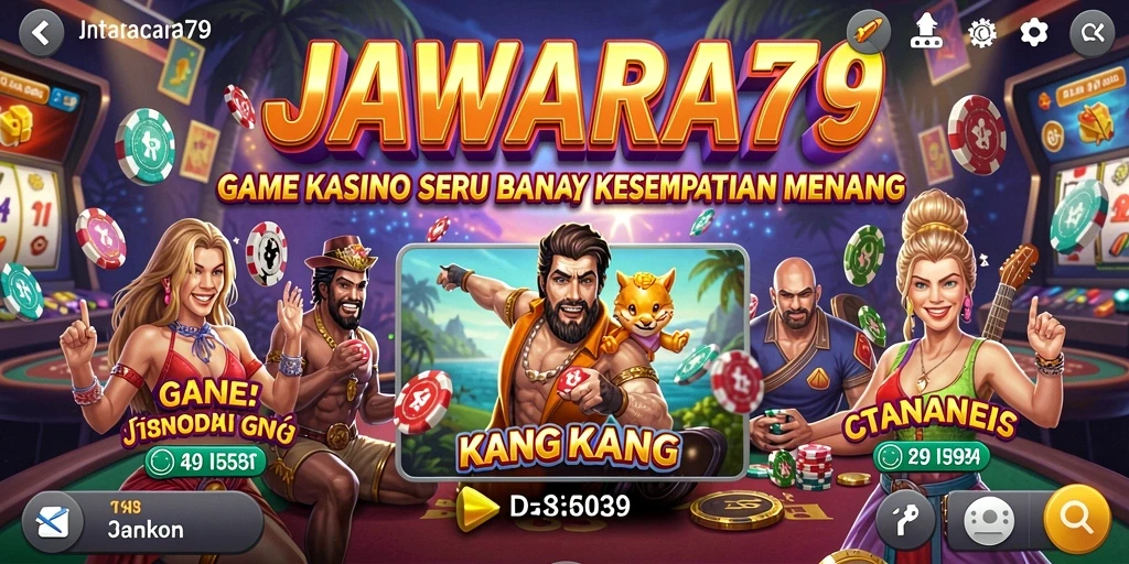 Tampilan gameplay seru dalam JAWARA79 yang menampilkan berbagai permainan Kasino.