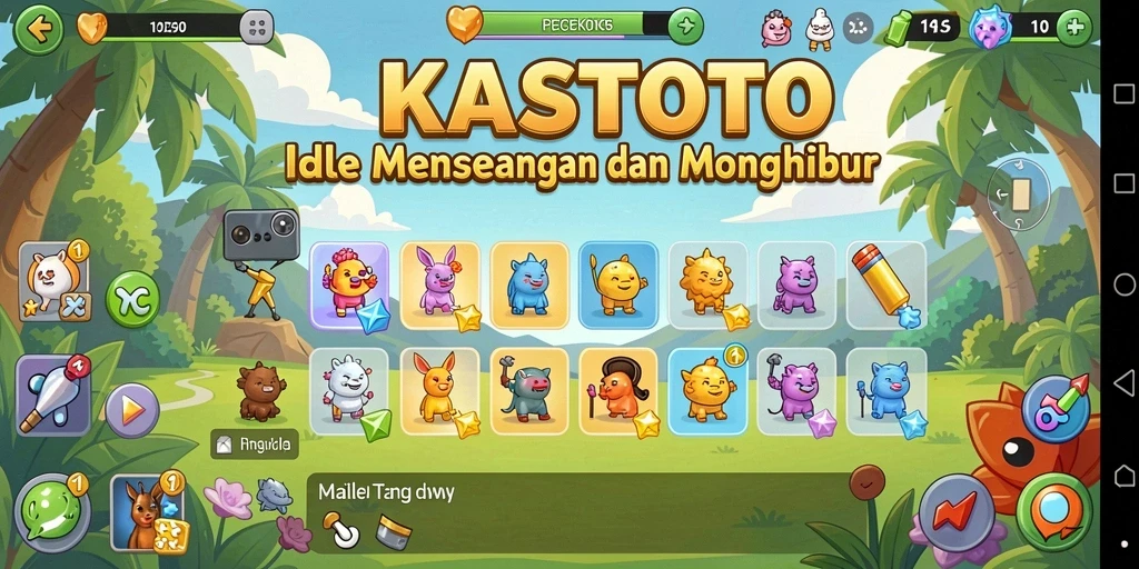 Tampilan gameplay KASTOTO yang menarik dan interaktif dalam genre Idle.