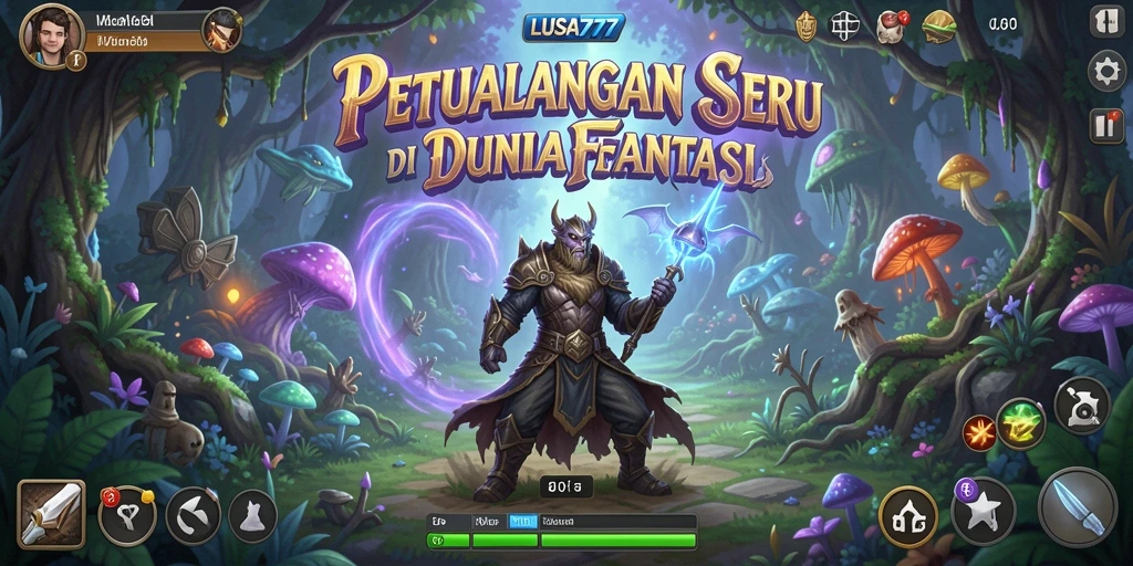 Screenshot utama LUSA777 menampilkan aksi seru dalam permainan petualangan.