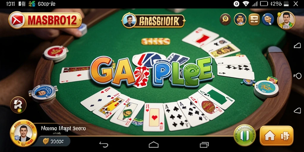 Screenshot gameplay Gaple di MASBRO12 yang seru dan interaktif.
