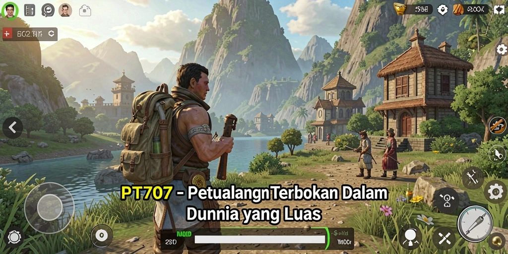 Tampilan gameplay PT707 dalam dunia terbuka yang menakjubkan.