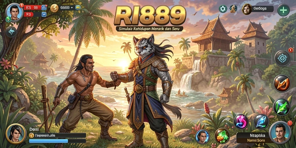 Screenshot utama RI889 menampilkan gameplay simulasi yang mendalam.