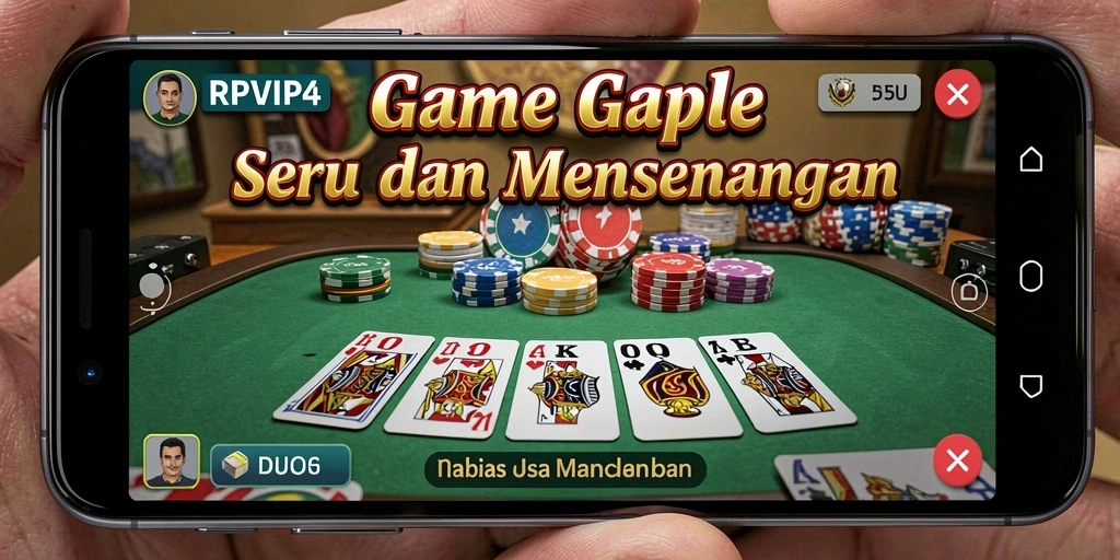 Screenshot gameplay RPVIP4 dengan suasana Gaple yang asyik.