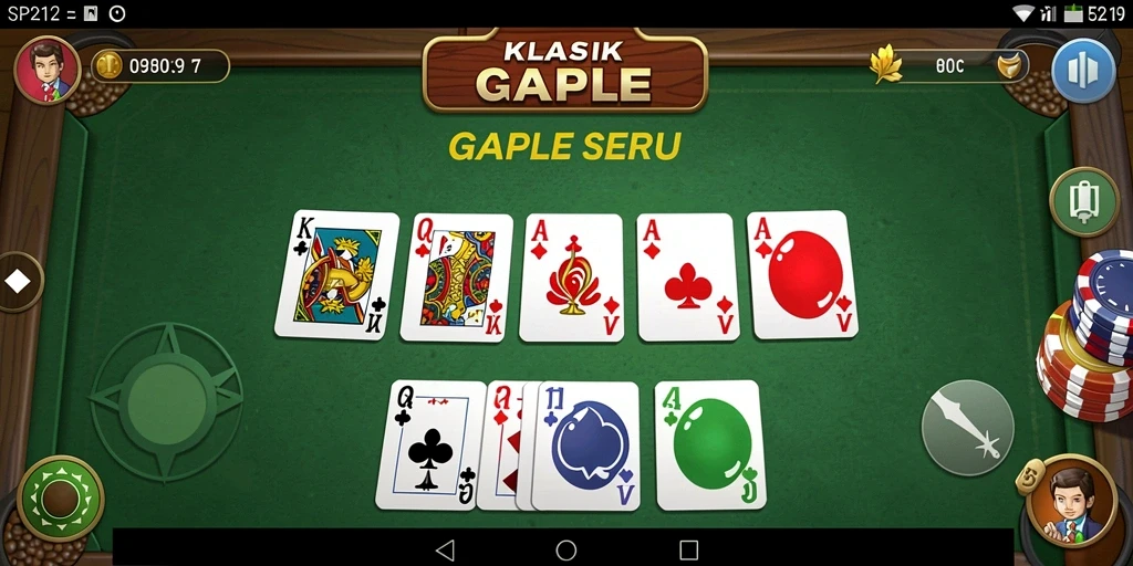 Tampilan layar permainan Gaple SP212 yang mendebarkan dan interaktif.