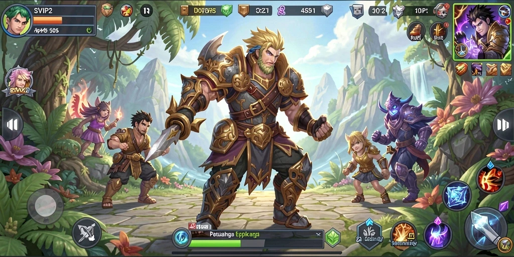 Tampilan screenshot utama SVIP2 menampilkan pertarungan seru di dunia RPG.