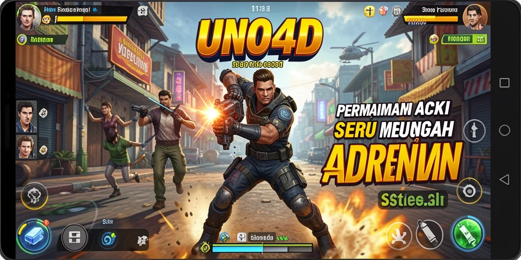 Tampilan seru gameplay aksi di UNO4D dengan efek visual menarik.