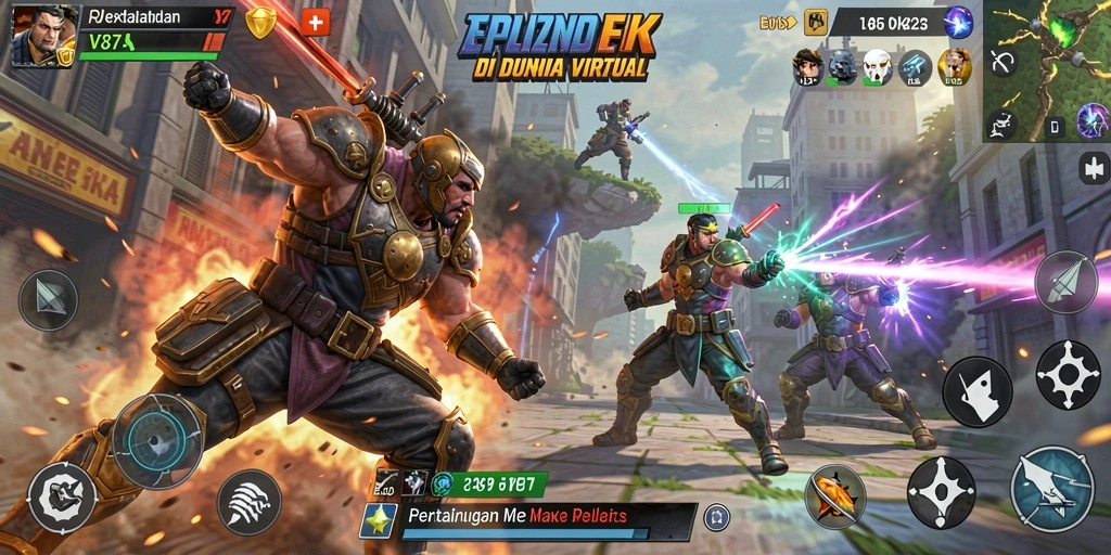 Gameplay V87 yang mendebarkan dalam pertarungan Fighting.